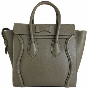 Celine Luggage Shopper Gray Greige Leather Handbag